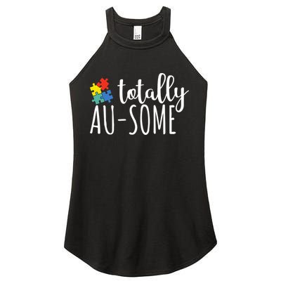Totally Awesome Autism Awareness Women's Perfect Tri Rocker Tank