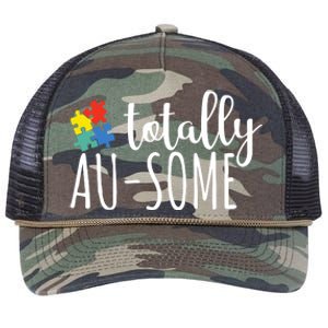 Totally Awesome Autism Awareness Retro Rope Trucker Hat Cap