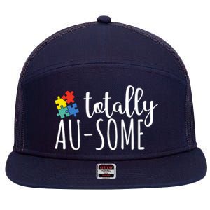 Totally Awesome Autism Awareness 7 Panel Mesh Trucker Snapback Hat