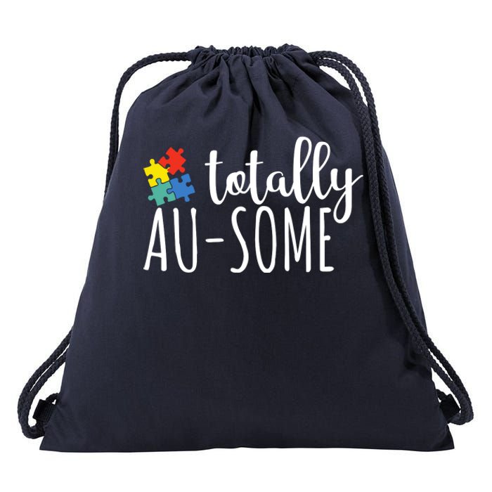 Totally Awesome Autism Awareness Drawstring Bag