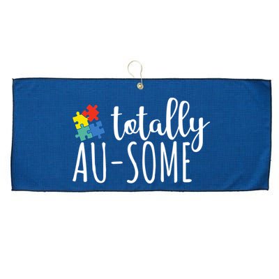 Totally Awesome Autism Awareness Large Microfiber Waffle Golf Towel