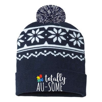 Totally Awesome Autism Awareness USA-Made Snowflake Beanie