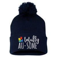 Totally Awesome Autism Awareness Pom Pom 12in Knit Beanie