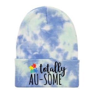 Totally Awesome Autism Awareness Tie Dye 12in Knit Beanie