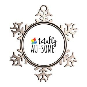 Totally Awesome Autism Awareness Metallic Star Ornament