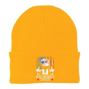 Trump Assassination Attempt Trump 2024 You Missed Twice Knit Cap Winter Beanie