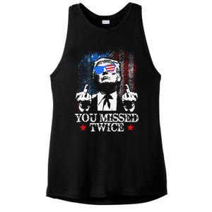 Trump Assassination Attempt Trump 2024 You Missed Twice Ladies PosiCharge Tri-Blend Wicking Tank