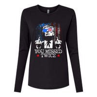 Trump Assassination Attempt Trump 2024 You Missed Twice Womens Cotton Relaxed Long Sleeve T-Shirt