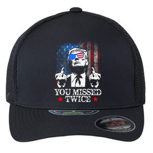 Trump Assassination Attempt Trump 2024 You Missed Twice Flexfit Unipanel Trucker Cap