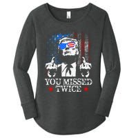 Trump Assassination Attempt Trump 2024 You Missed Twice Women's Perfect Tri Tunic Long Sleeve Shirt