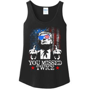 Trump Assassination Attempt Trump 2024 You Missed Twice Ladies Essential Tank