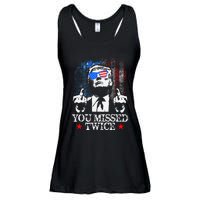 Trump Assassination Attempt Trump 2024 You Missed Twice Ladies Essential Flowy Tank