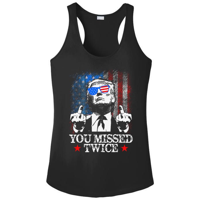 Trump Assassination Attempt Trump 2024 You Missed Twice Ladies PosiCharge Competitor Racerback Tank