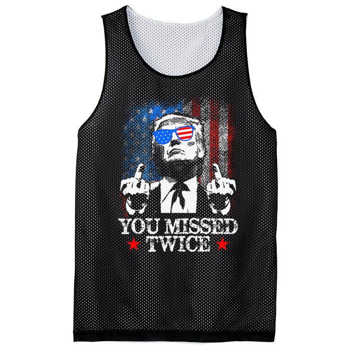 Trump Assassination Attempt Trump 2024 You Missed Twice Mesh Reversible Basketball Jersey Tank