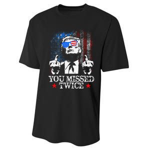 Trump Assassination Attempt Trump 2024 You Missed Twice Performance Sprint T-Shirt