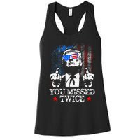 Trump Assassination Attempt Trump 2024 You Missed Twice Women's Racerback Tank