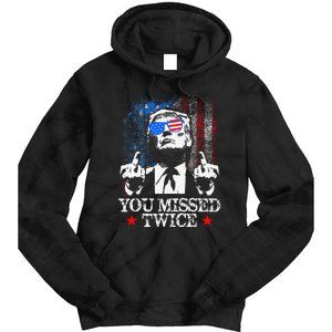 Trump Assassination Attempt Trump 2024 You Missed Twice Tie Dye Hoodie