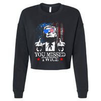 Trump Assassination Attempt Trump 2024 You Missed Twice Cropped Pullover Crew