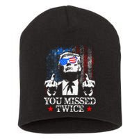 Trump Assassination Attempt Trump 2024 You Missed Twice Short Acrylic Beanie