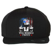 Trump Assassination Attempt Trump 2024 You Missed Twice Wool Snapback Cap