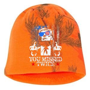 Trump Assassination Attempt Trump 2024 You Missed Twice Kati - Camo Knit Beanie