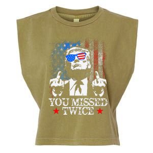 Trump Assassination Attempt Trump 2024 You Missed Twice Garment-Dyed Women's Muscle Tee