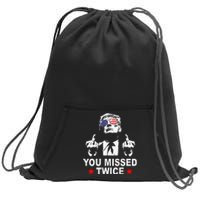 Trump Assassination Attempt Trump 2024 You Missed Twice Sweatshirt Cinch Pack Bag