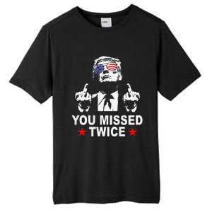 Trump Assassination Attempt Trump 2024 You Missed Twice Tall Fusion ChromaSoft Performance T-Shirt