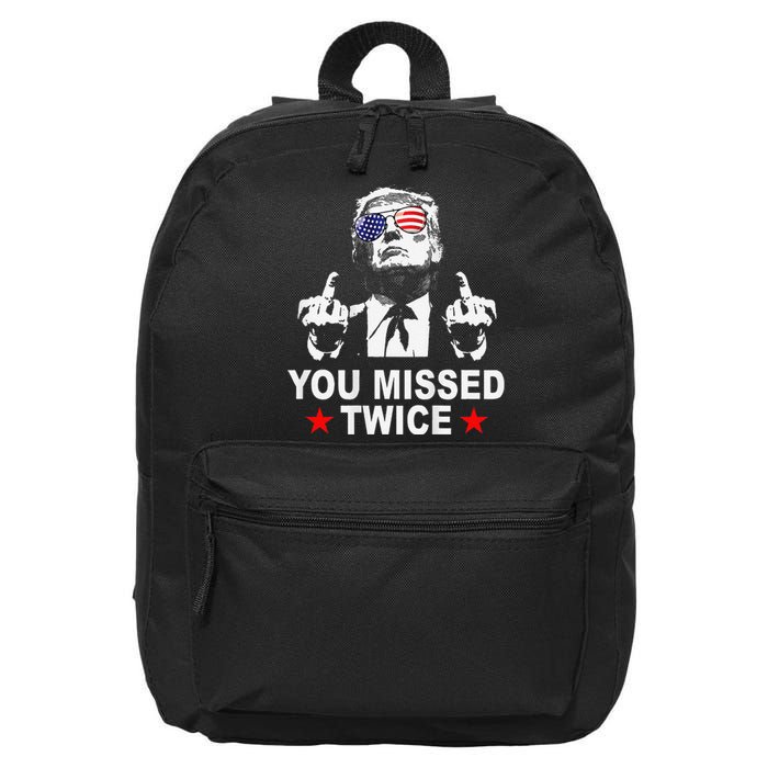 Trump Assassination Attempt Trump 2024 You Missed Twice 16 in Basic Backpack