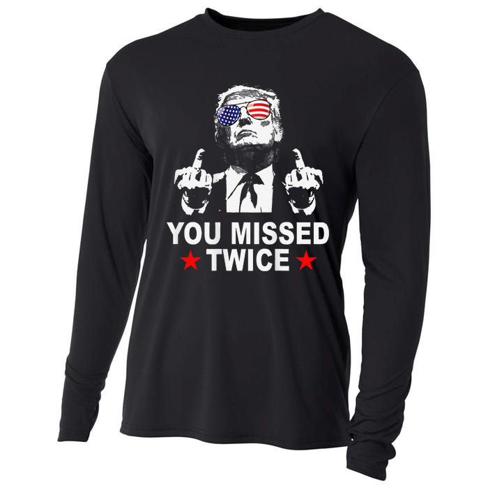 Trump Assassination Attempt Trump 2024 You Missed Twice Cooling Performance Long Sleeve Crew