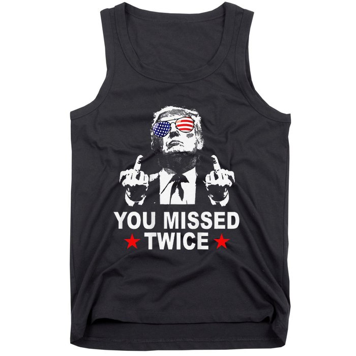 Trump Assassination Attempt Trump 2024 You Missed Twice Tank Top