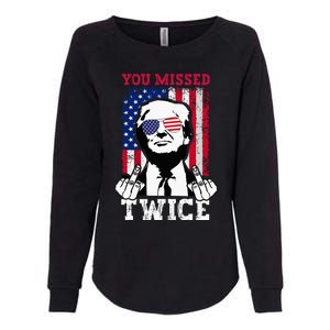 Trump Assassination Attempt Trump 2024 You Missed Twice Womens California Wash Sweatshirt