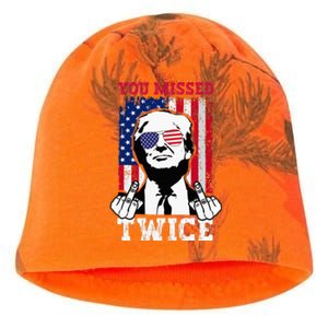 Trump Assassination Attempt Trump 2024 You Missed Twice Kati - Camo Knit Beanie