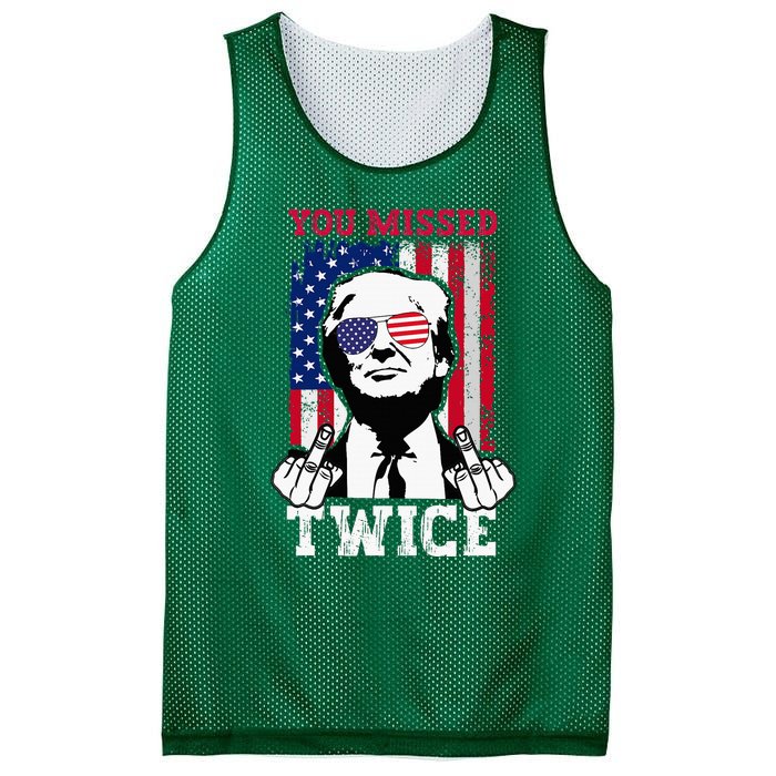 Trump Assassination Attempt Trump 2024 You Missed Twice Mesh Reversible Basketball Jersey Tank