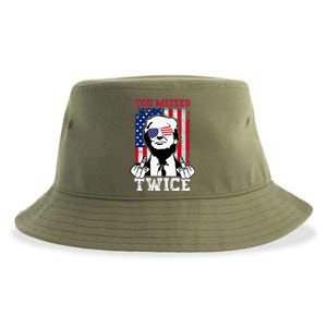 Trump Assassination Attempt Trump 2024 You Missed Twice Sustainable Bucket Hat