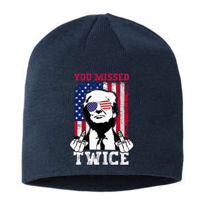 Trump Assassination Attempt Trump 2024 You Missed Twice Sustainable Beanie