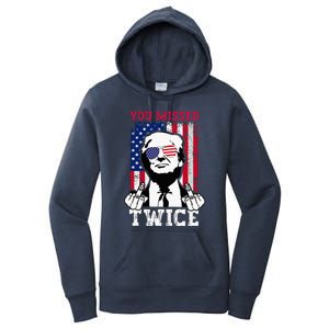 Trump Assassination Attempt Trump 2024 You Missed Twice Women's Pullover Hoodie