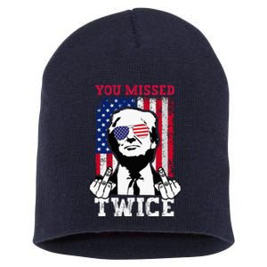 Trump Assassination Attempt Trump 2024 You Missed Twice Short Acrylic Beanie