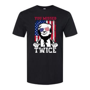 Trump Assassination Attempt Trump 2024 You Missed Twice Softstyle CVC T-Shirt