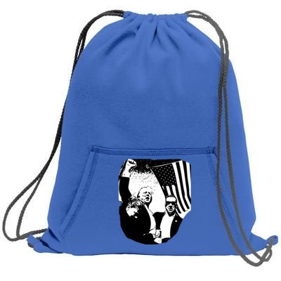 Trump Assassination Attempt Photo 2024 Trump Iconic Sweatshirt Cinch Pack Bag