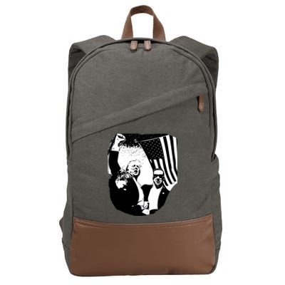 Trump Assassination Attempt Photo 2024 Trump Iconic Cotton Canvas Backpack