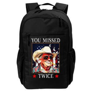 Trump Assassination Attempt Trump 2024 You Missed Twice Daily Commute Backpack