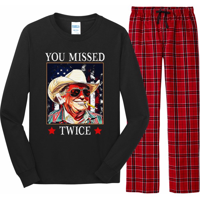 Trump Assassination Attempt Trump 2024 You Missed Twice Long Sleeve Pajama Set