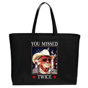 Trump Assassination Attempt Trump 2024 You Missed Twice Cotton Canvas Jumbo Tote