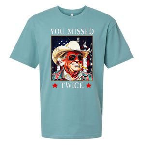 Trump Assassination Attempt Trump 2024 You Missed Twice Sueded Cloud Jersey T-Shirt