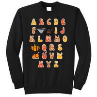 Thanksgiving Abc Alphabet Turkey Day Fall Teacher Wo Tall Sweatshirt