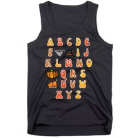 Thanksgiving Abc Alphabet Turkey Day Fall Teacher Wo Tank Top