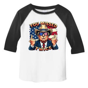 Trump Assassination Attempt Trump 2024 You Missed Twice Toddler Fine Jersey T-Shirt