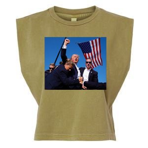 Trump Assassination Attempt 2024 Fight Fighting Fighter Garment-Dyed Women's Muscle Tee