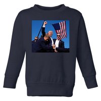 Trump Assassination Attempt 2024 Fight Fighting Fighter Toddler Sweatshirt